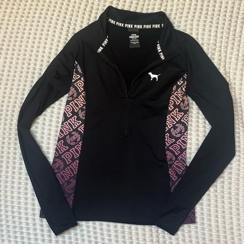 Pink VS Pullover Quarter Zip Long Sleeve  Workout Top xs